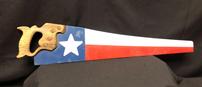 "Texas" Flag Painted Antique Wood Saw 202//87
